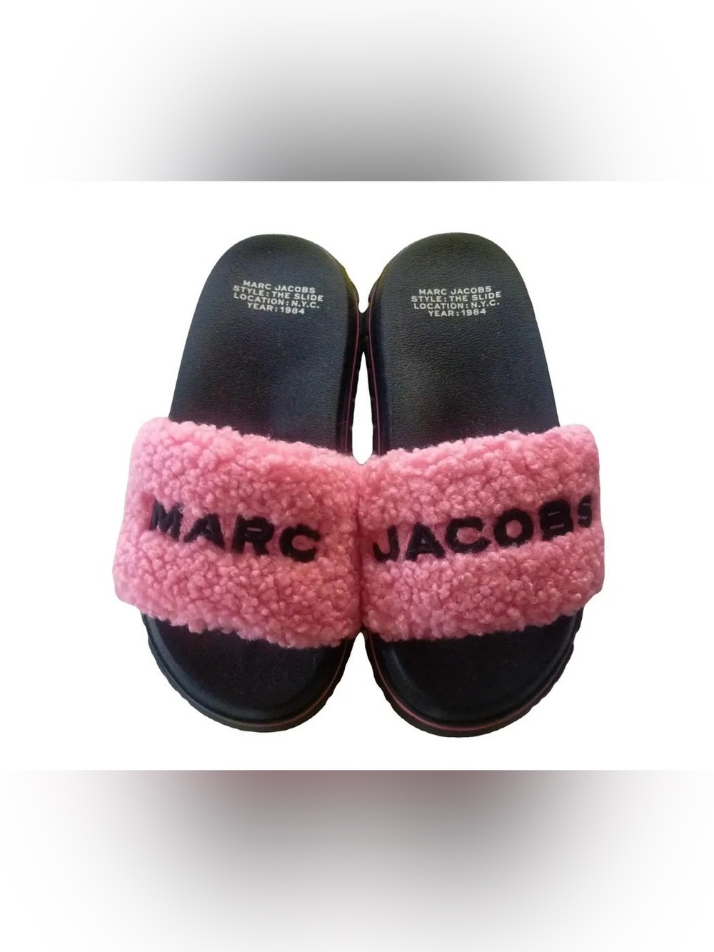 MARC JACOBS Pink Sherpa Slide Sandals Marc Jacobs Sandals US 9EU 39 M9002400 - Picture 2 of 5
